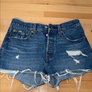 Levi’s Denim Blue Distressed Women's Shorts